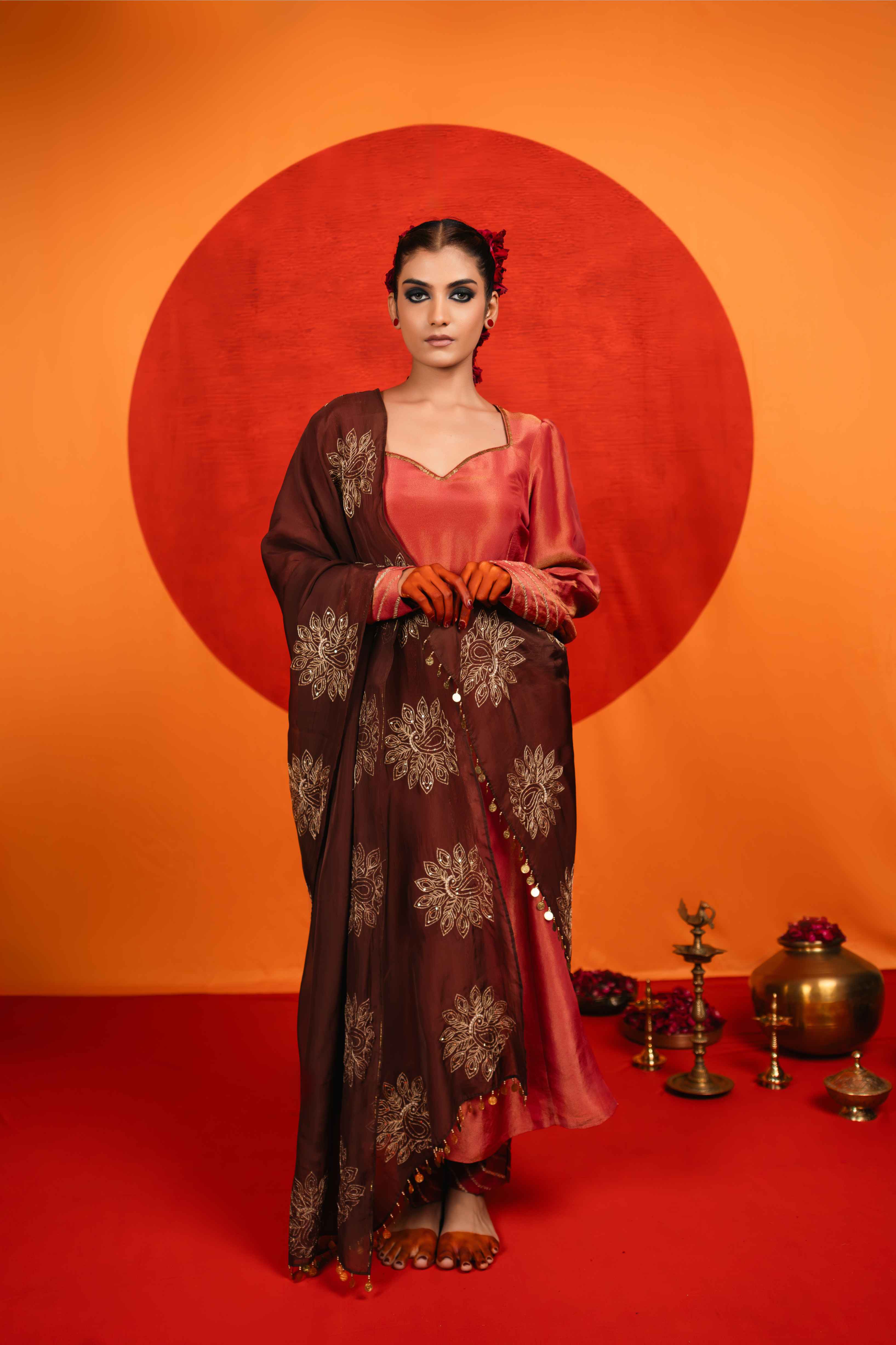 Brick Red A-line Dress — view 1
