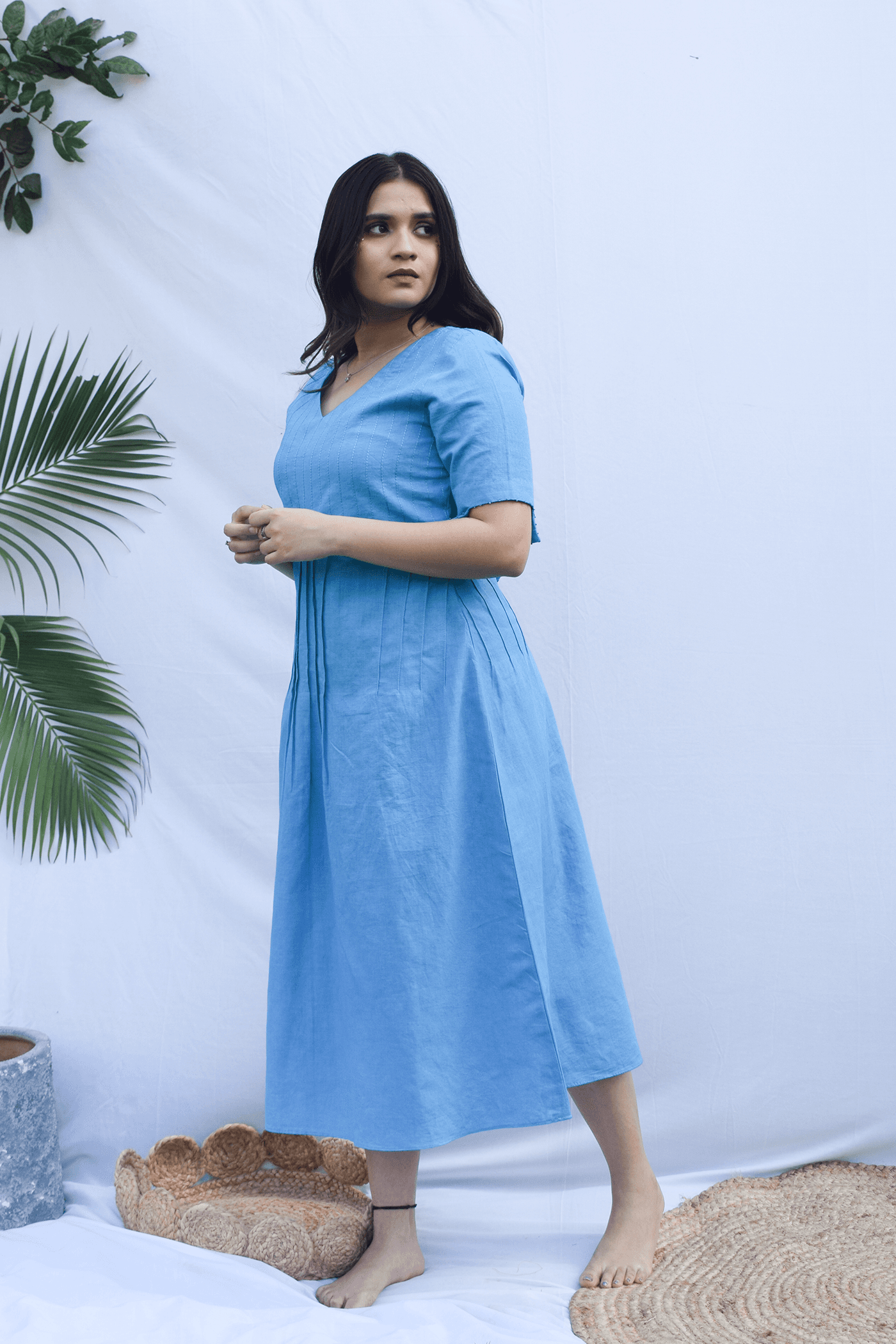 Craftsmanship detail — Aqua Blue Summer Dress